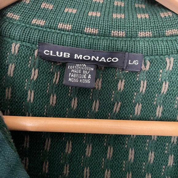 Club Monaco half zip cotton sweater L - Picture 2 of 4